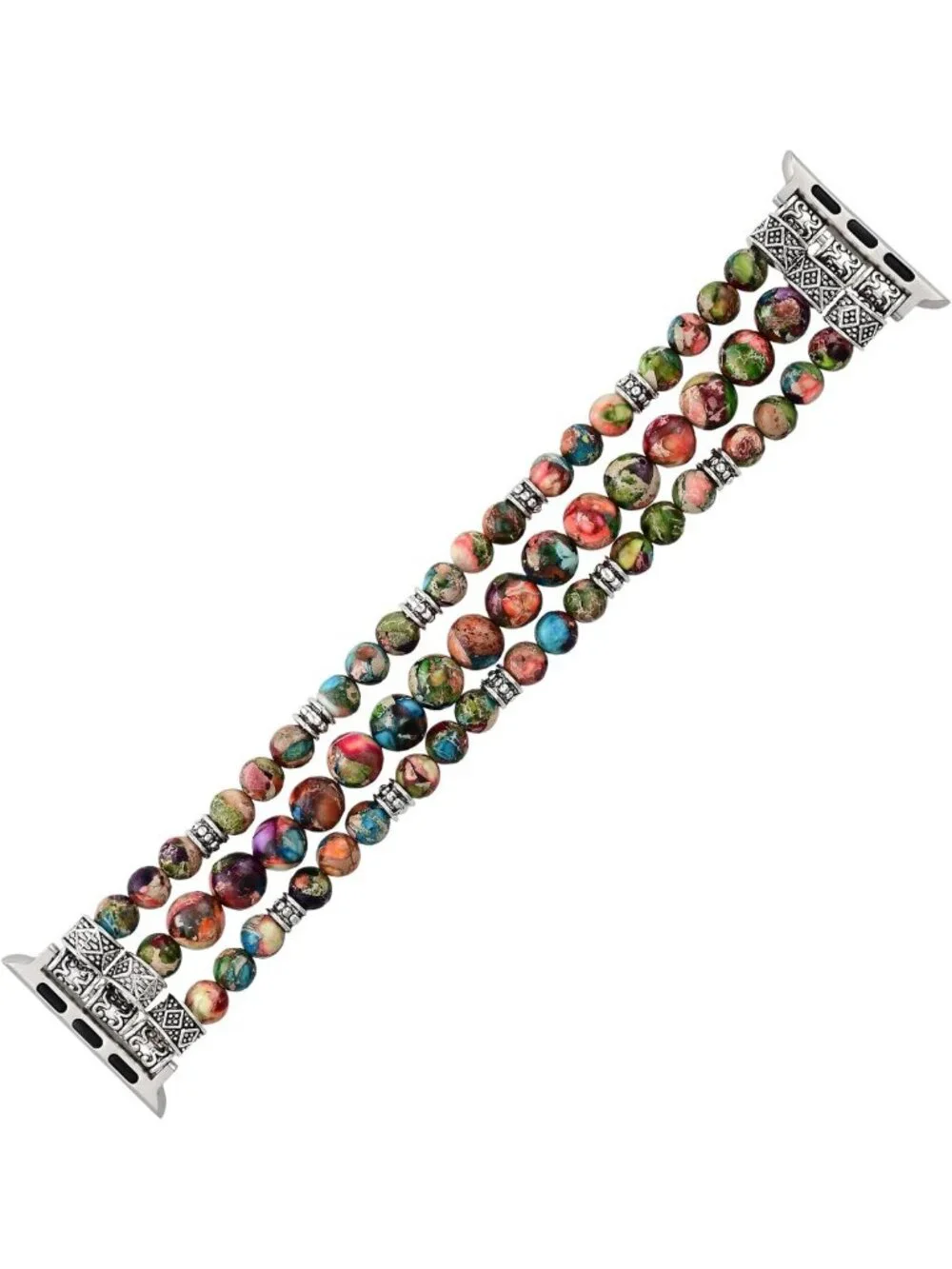 Boho Handmade Stretch Watch Band - Natural Jasper Stone for Apple Watch